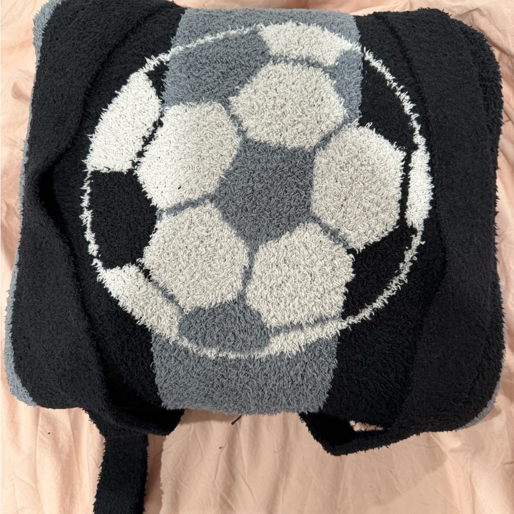 Krista Horton staykation Soccer Ball Design Black and Gray quillow